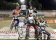 The North Team celebrates their 69-66 win over the South Team on the winner's podium Friday night. (Left-right sitting) Broc Nicol, Timmy Dion and Danny Faria (Left-right standing) Billy Janniro, Darren Armbruster and Bryan Yarrow. July 18 2025 - What a fantastic night of racing at Fast Fridays Motorcycle Speedway. The 34th North vs. Challenge was one that will be talked about for years to come.