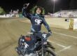Darren Armbruster waves to the crowd after winning this year's 25-lap main event endurance contest at Fast Friday's. Armbruster 16, in his first season on a 500cc bike, is the youngest rider to win the event and was crowned Fast Friday's "Iron Man." June 27 2025 - Twenty-five lap handicap main event highlights.
