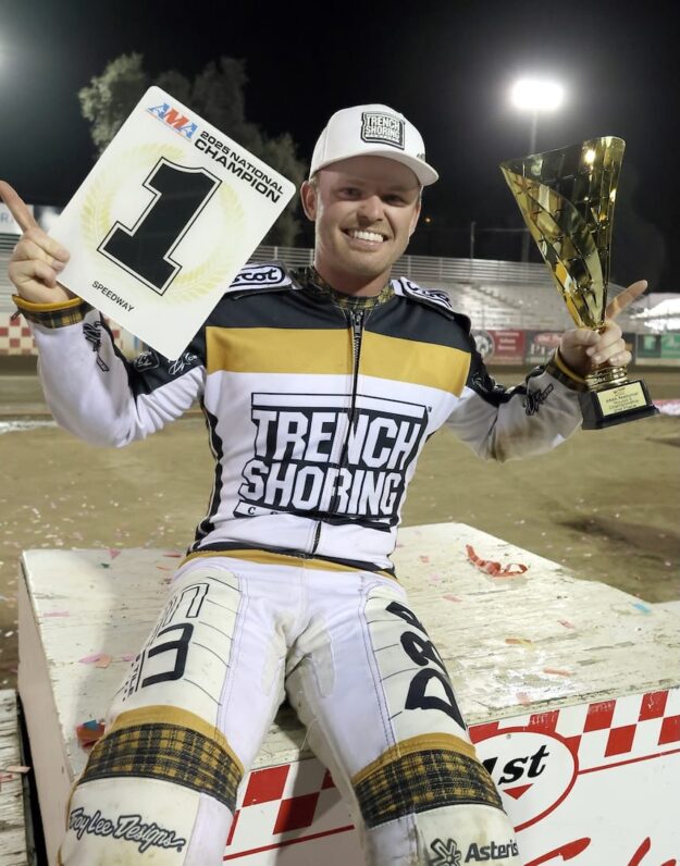 Broc Nicol repeated his AMA National Speedway Championship last season and is the 2025 National Speedway Champion. Nicol was the high scorer in all three championship series meetings. Sept 20 2025 - Thrilling third round of the AMA National Speedway Championship at Fast Fridays Motorcycle Speedway in Auburn, CA.
