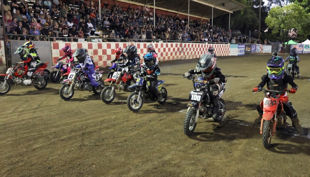 The Pee-Wee division is a crowd favorite and these little racers always receive enthusiastic applause when they enter the track. May 22 2026 - Great opening night for Fast Friday’s Motorcycle Speedway in Auburn, CA.