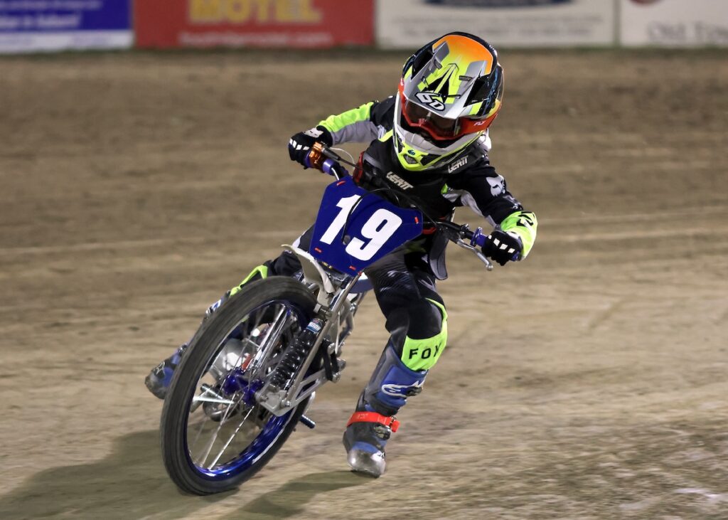 Nine year-old Dexter Orlando won the Youth 150cc D2 main event. Orlando won all his races, a great way to start the season. May 22 2026 - Great opening night for Fast Friday’s Motorcycle Speedway in Auburn, CA.