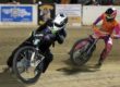 Anthony Dion leads Russell Green in a heat race. Dion picked up his first main event of the season in the handicap main event. June 12 2026 - 2026 Speedway & Team Challenge Round #2.