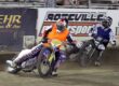 Billy Janniro (left) and Broc Nicol (right) race in the first heat of the Team Challenge, Janniro for Team Law Tigers and Nicol for Team IFC. Team Law Tigers pulled ahead of Team IFC by one point 47-46. July 24 2026 - 2026 Speedway & Team Challenge Round #5.