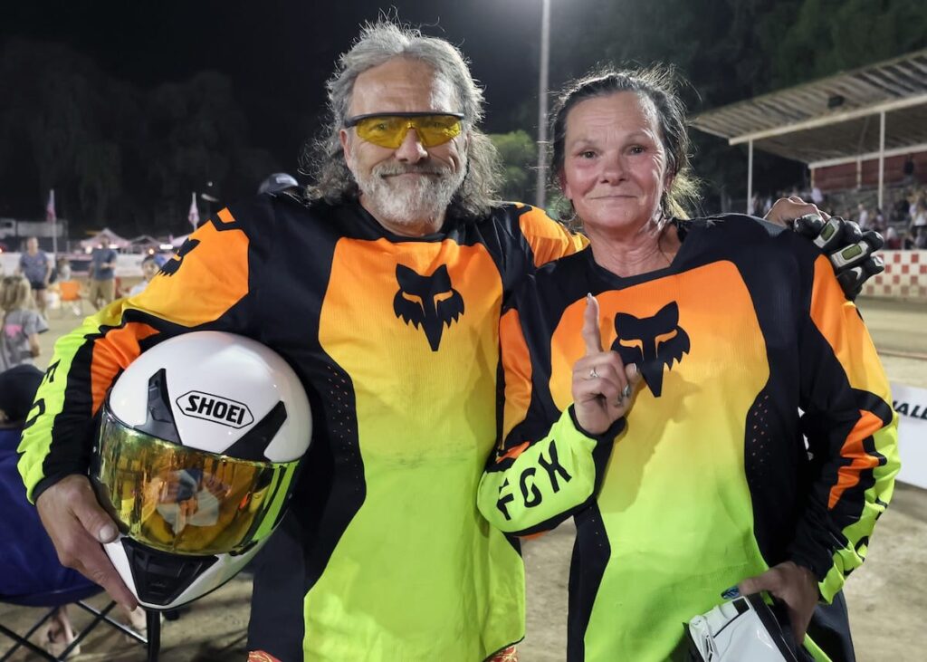 The Curry's about to accept a trophy for their win in the Extreme Sidecar main event. The win is the first sidecar main event win of the season for the Curry's at Fast Fridays. July 4 2026 - 2026 Speedway & Extreme Sidecars Round #2.