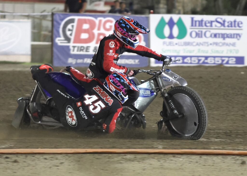 AMA National Sidecar Champions Kyle Collins and Justin Zmina in a heat race. The boys went on to win the national championship. Sept 26 2026 - 2026 AMA Extreme Sidecar National Championship & Youth 250cc and 150cc Nationals.